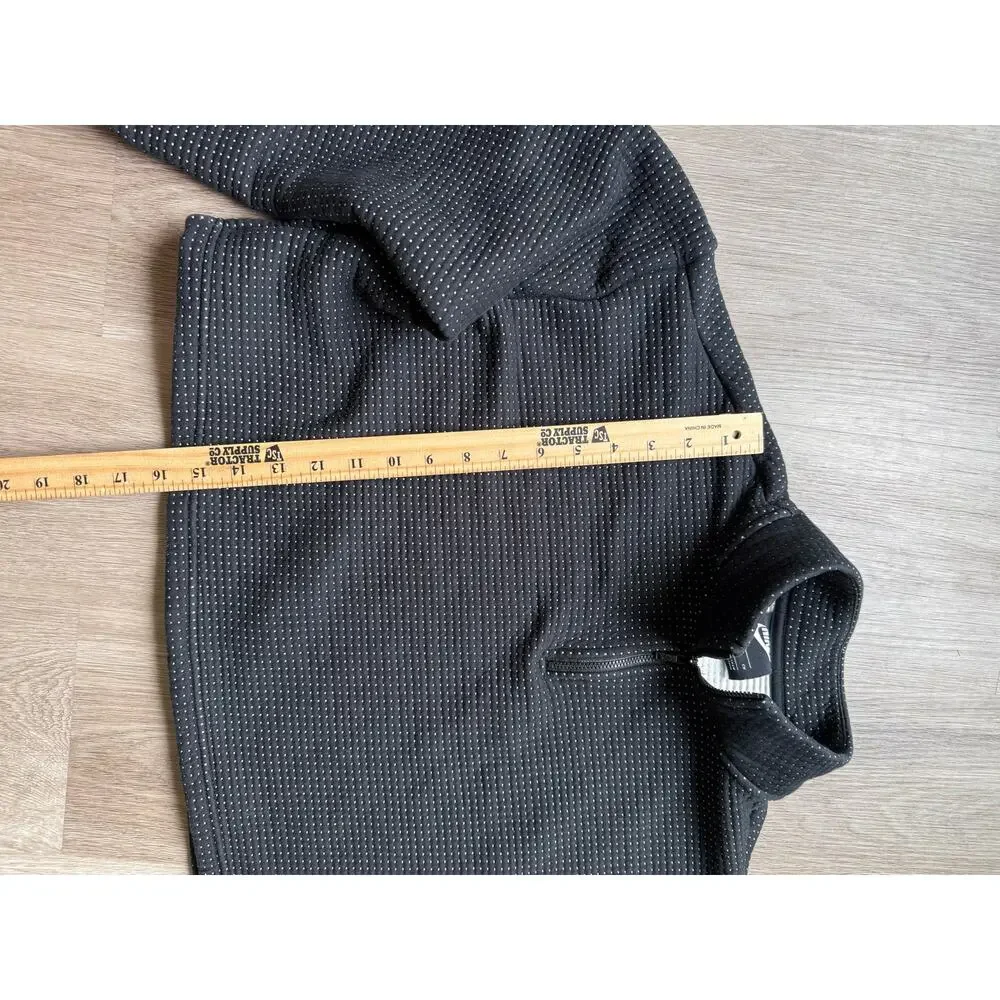 Nike Tech Fleece 1/4 Zip Cropped Sweatshirt, women’s Small Black White Polka Dot